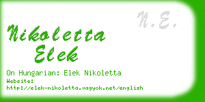 nikoletta elek business card